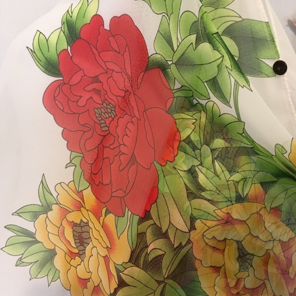 Swimsuit Poncho Cover up / Sheer Flowy Overshirt - Picture 5 of 8